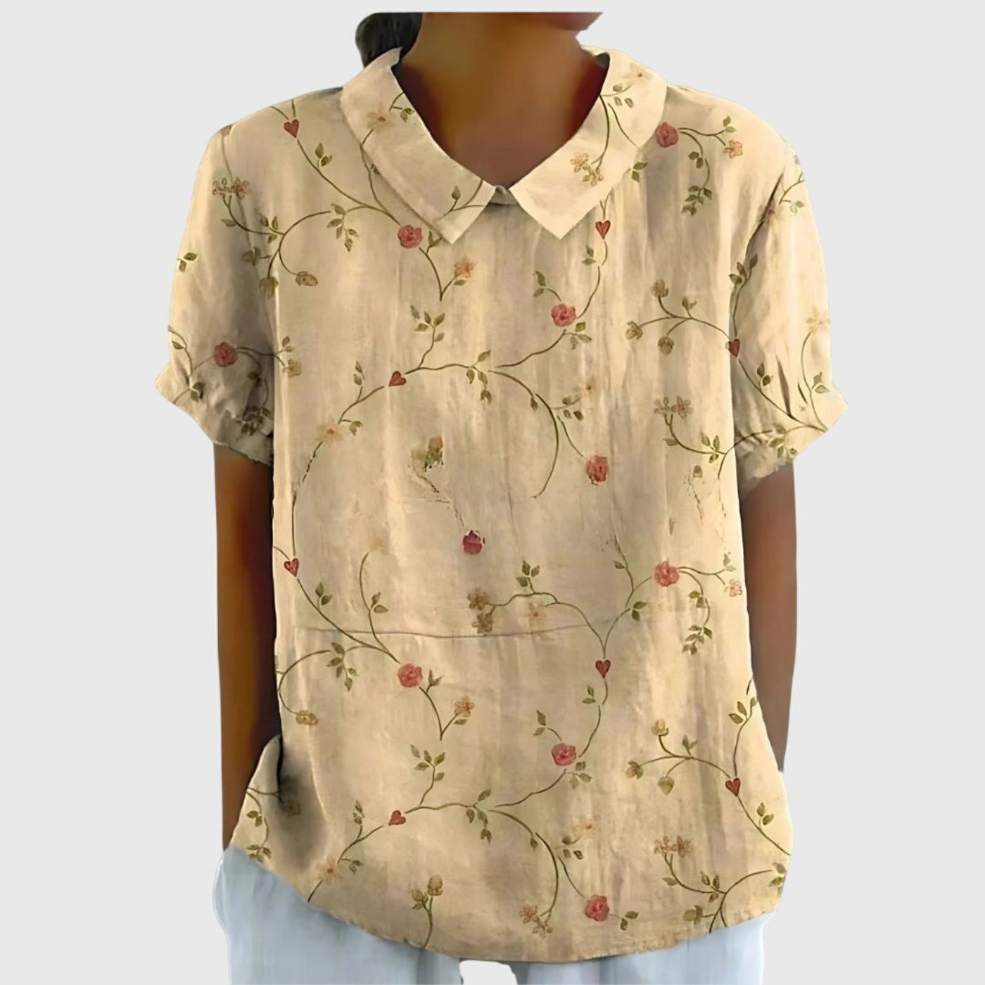 Floral Linen Short Sleeve Women