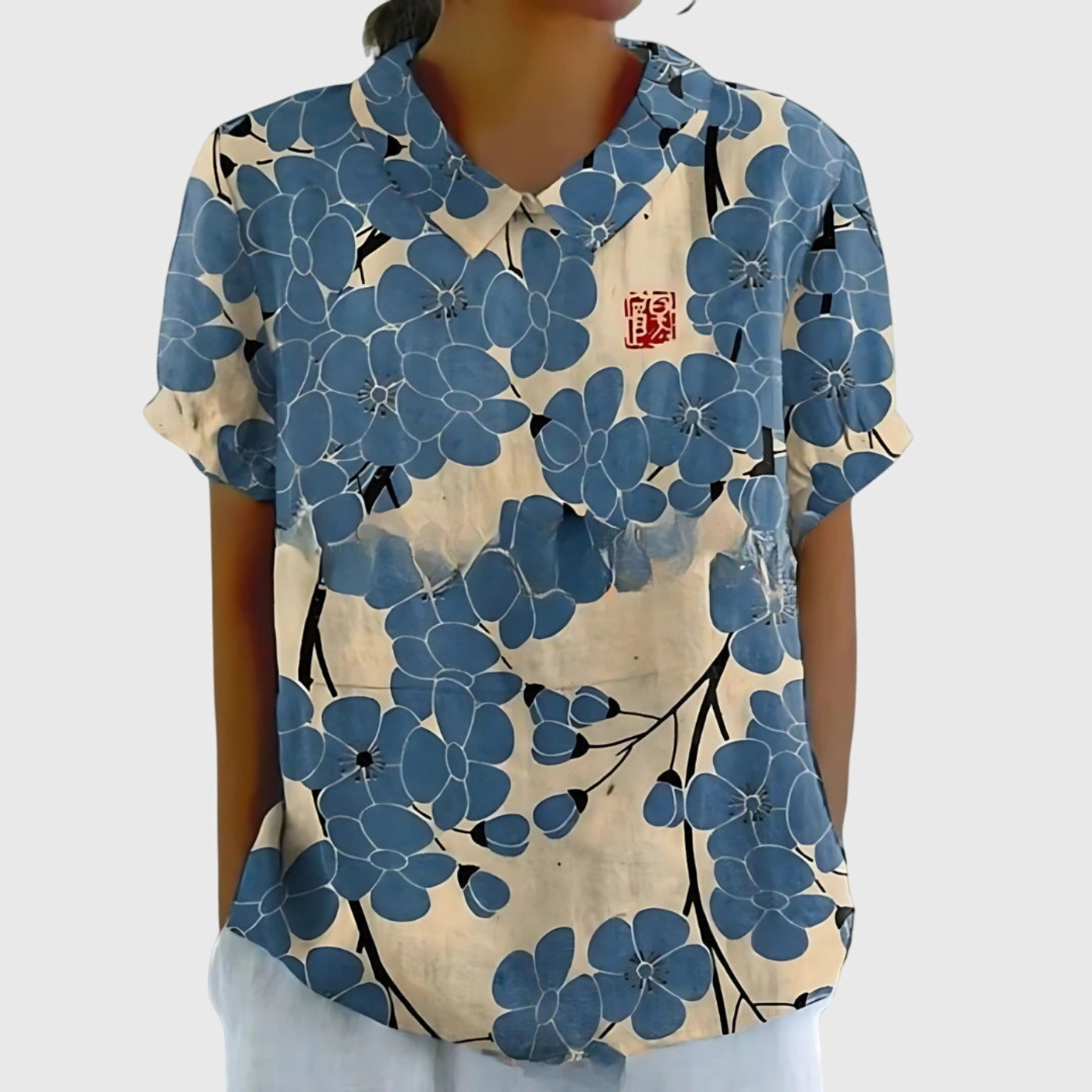 Floral Linen Short Sleeve Women
