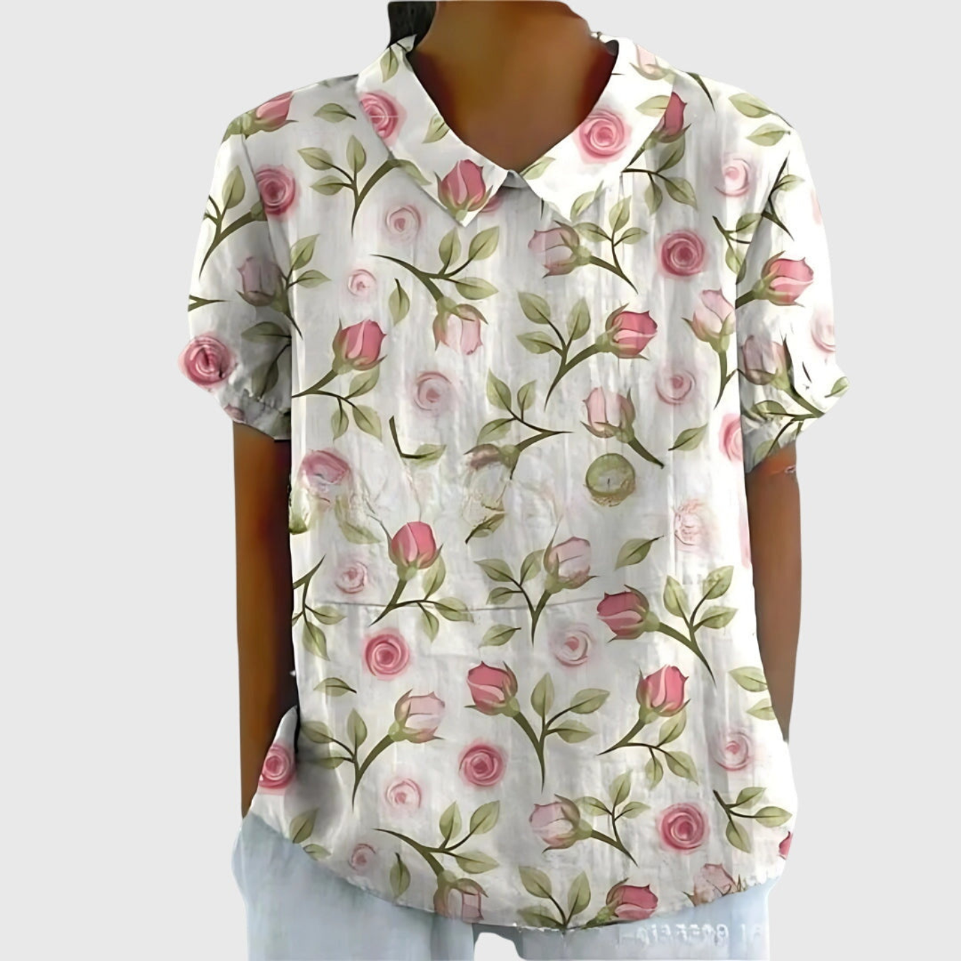 Floral Linen Short Sleeve Women