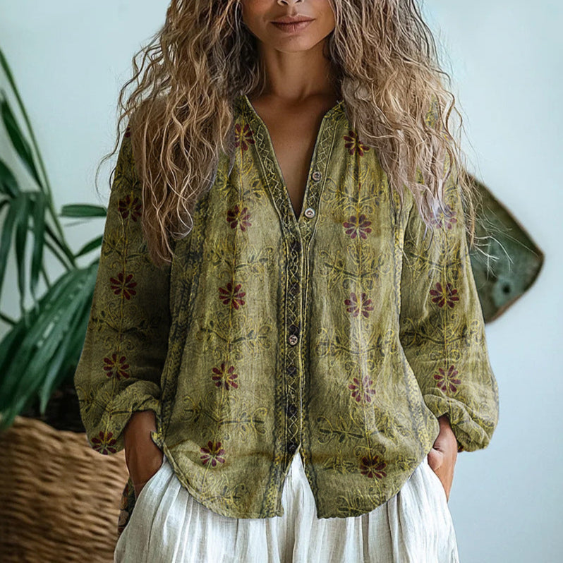 Rosette | V-Neck Relaxed Blouse