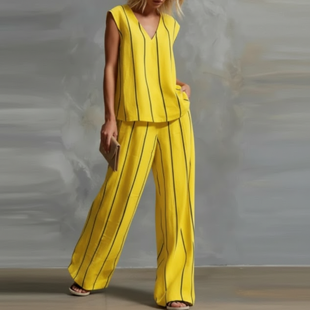 Amelia Striped Summer Pants Set