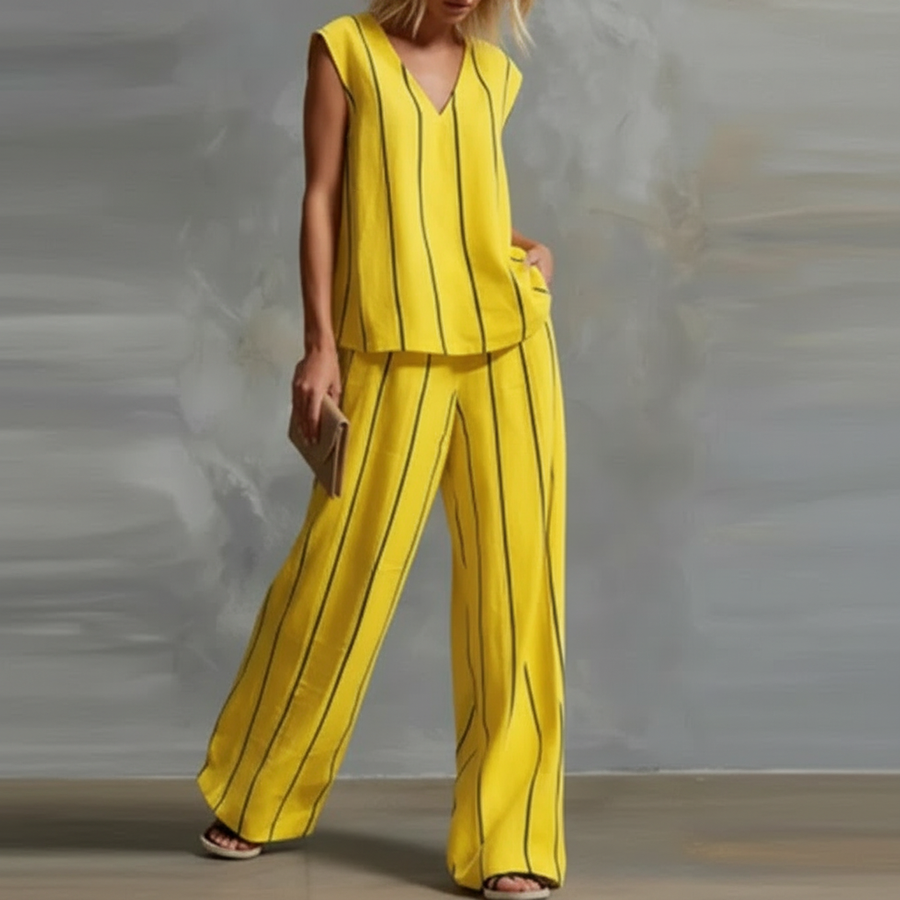 Amelia Striped Summer Pants Set