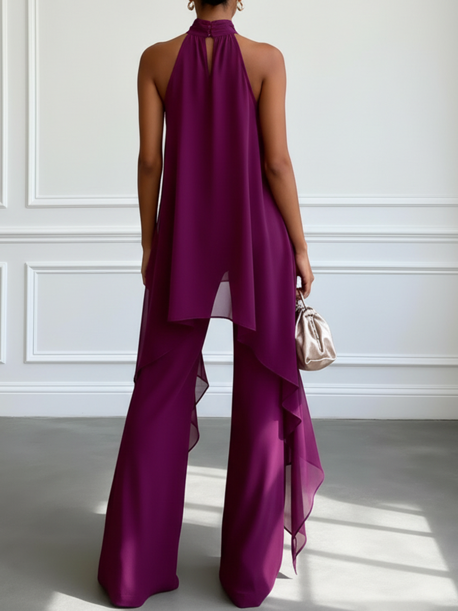 Elegant Halter Top Pants Set