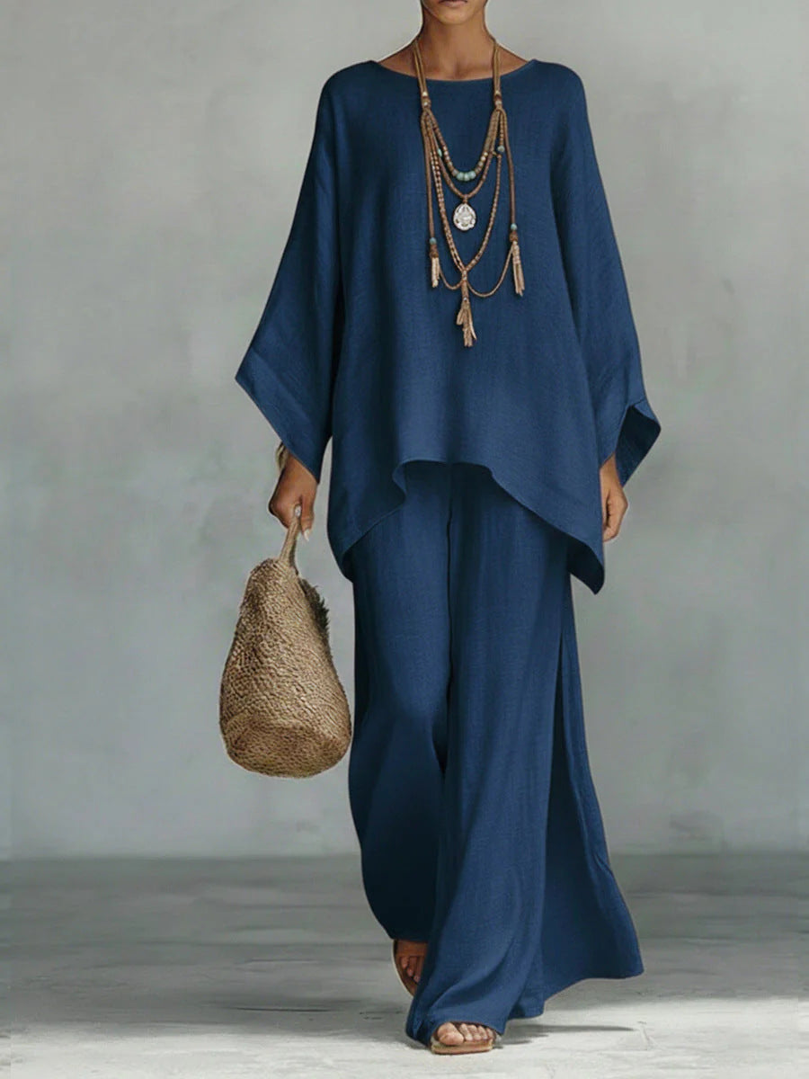 Minimalist Flowy Top And Pants Set