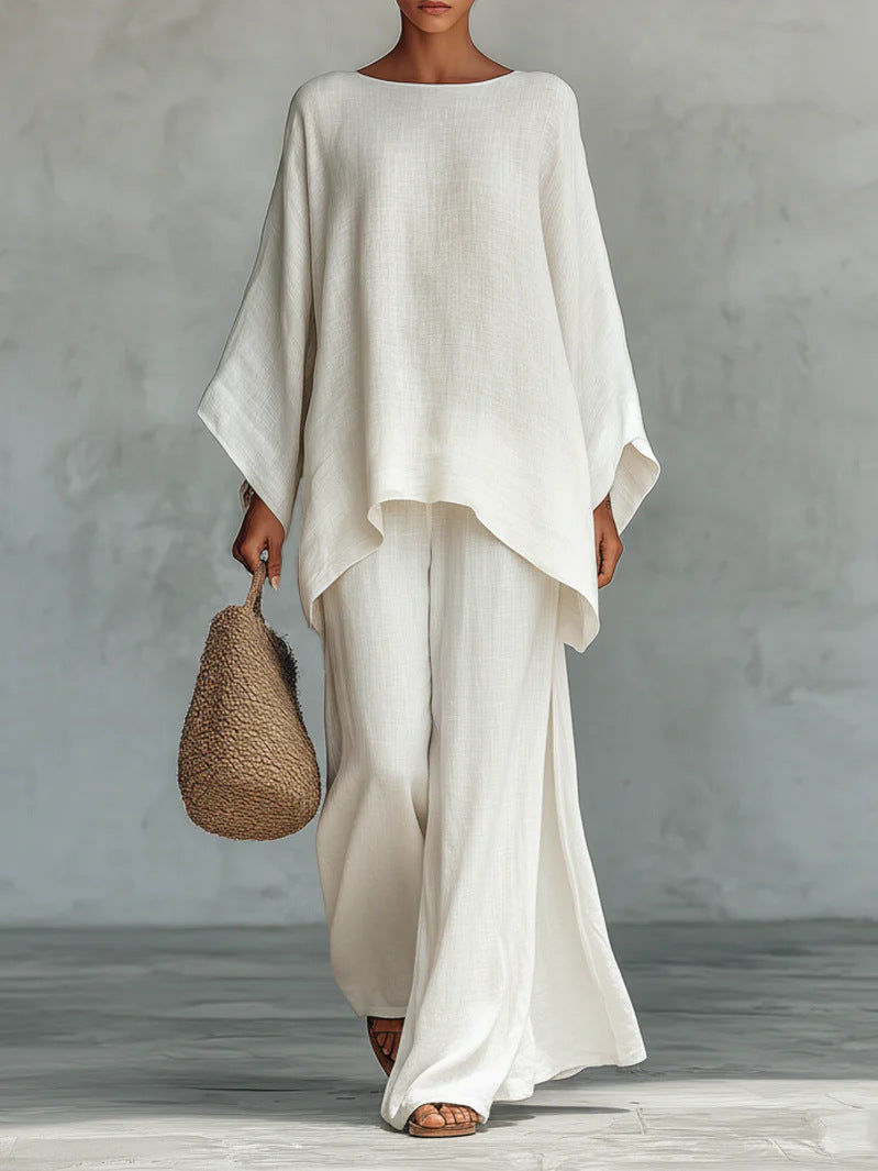 Minimalist Flowy Top And Pants Set