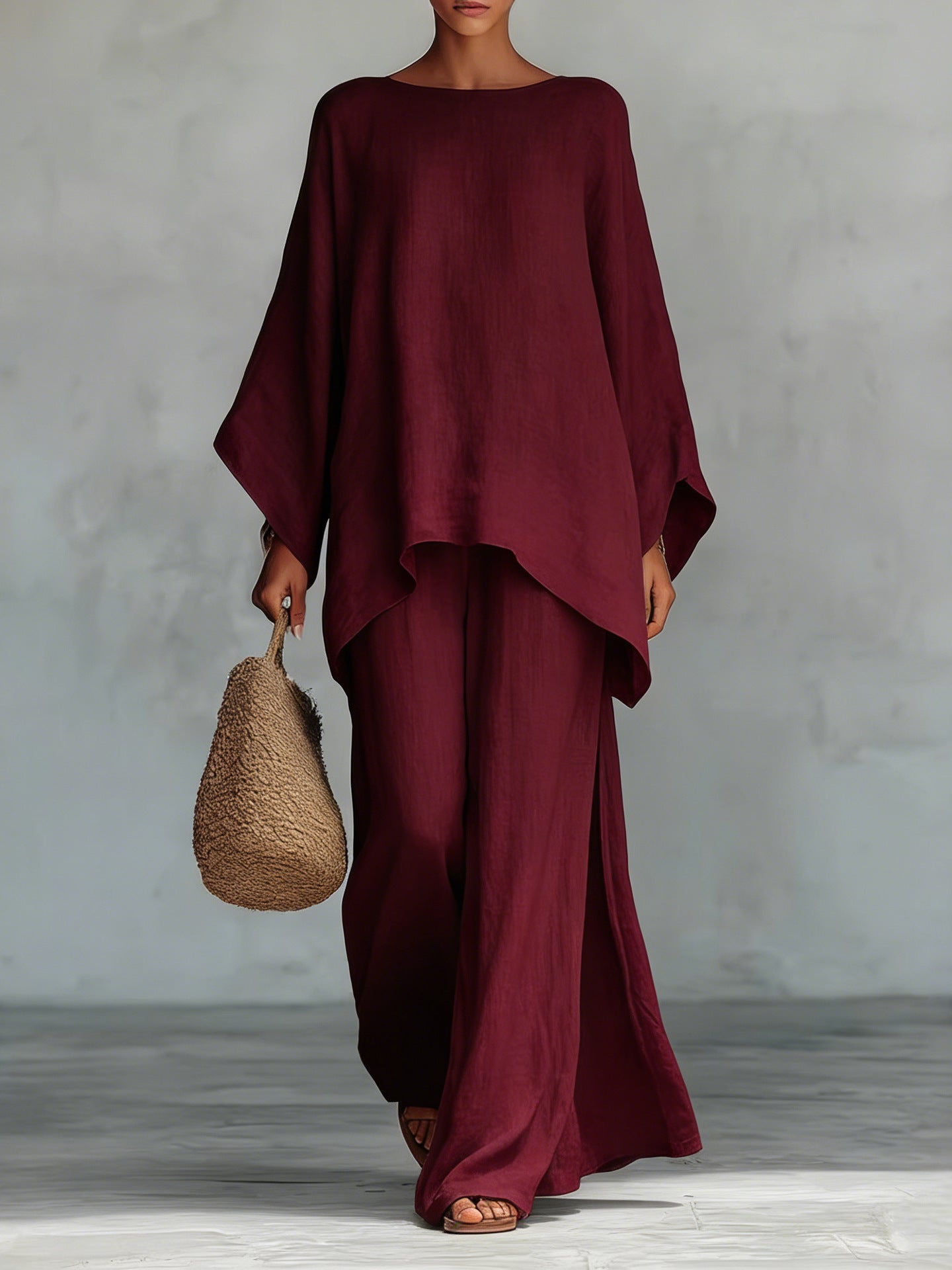 Minimalist Flowy Top And Pants Set