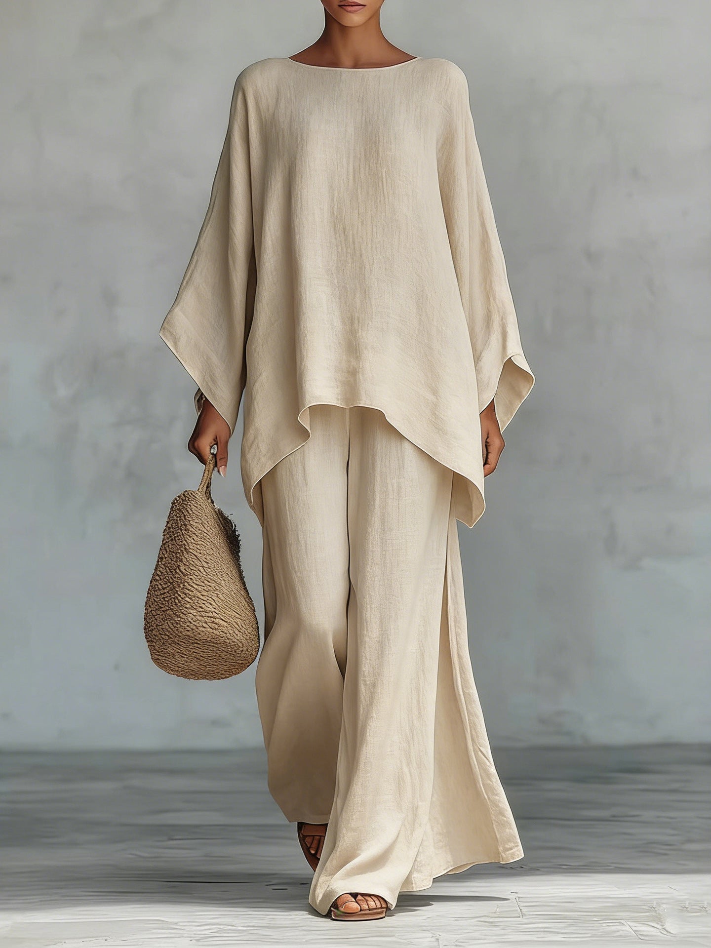Minimalist Flowy Top And Pants Set