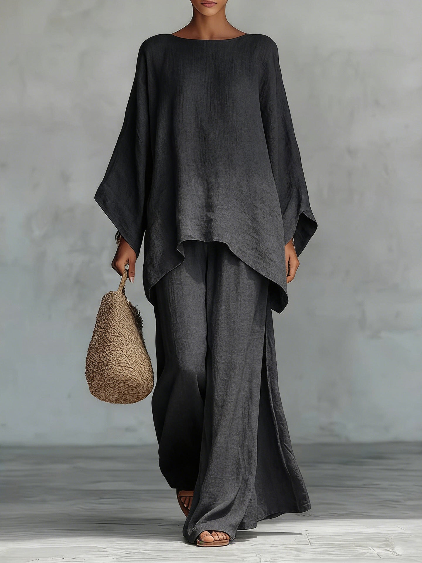 Minimalist Flowy Top And Pants Set