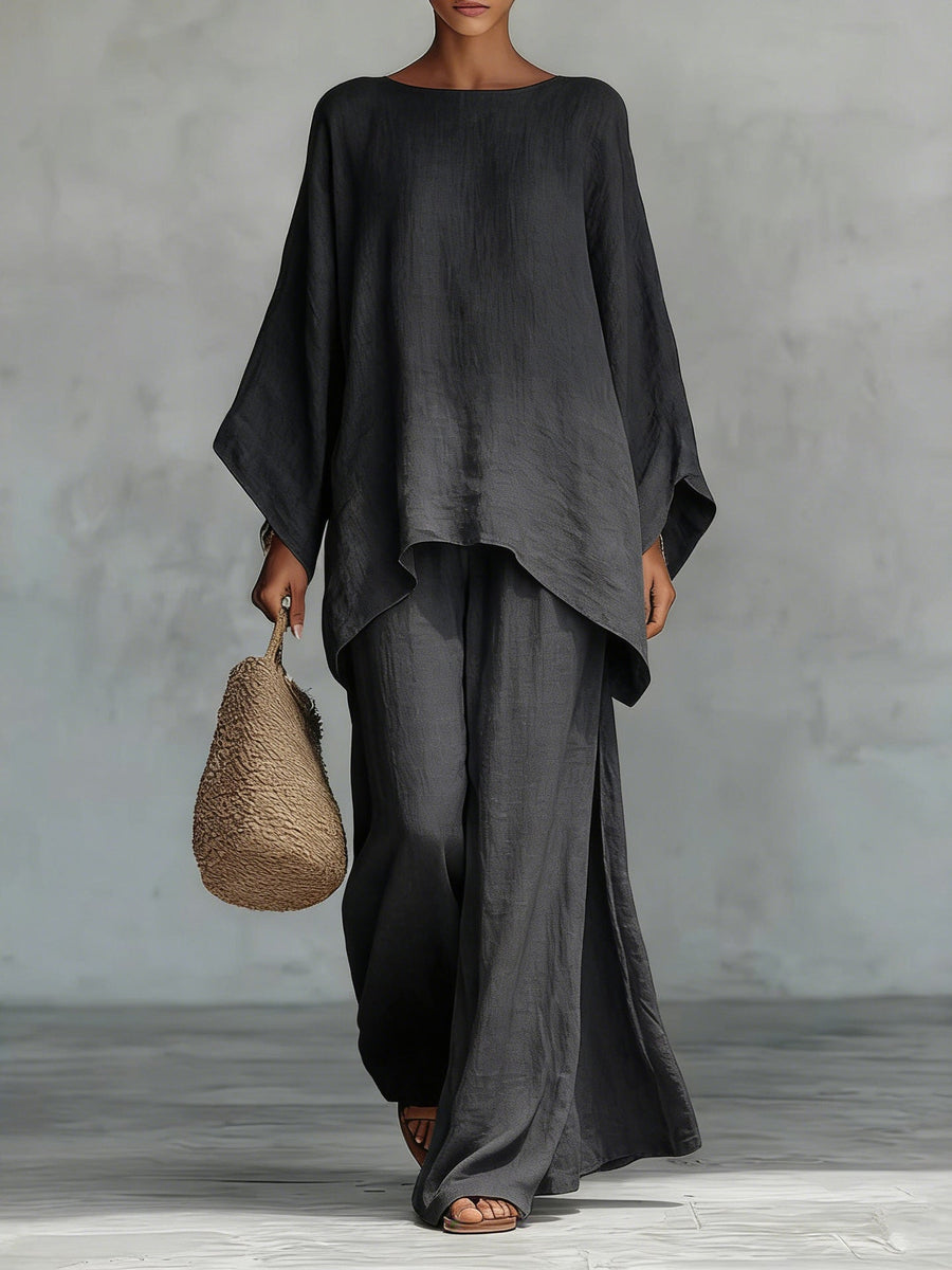 Minimalist Flowy Top And Pants Set