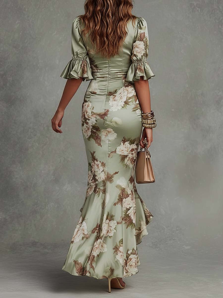 Anna™ | Satin Floral Maxi Dress