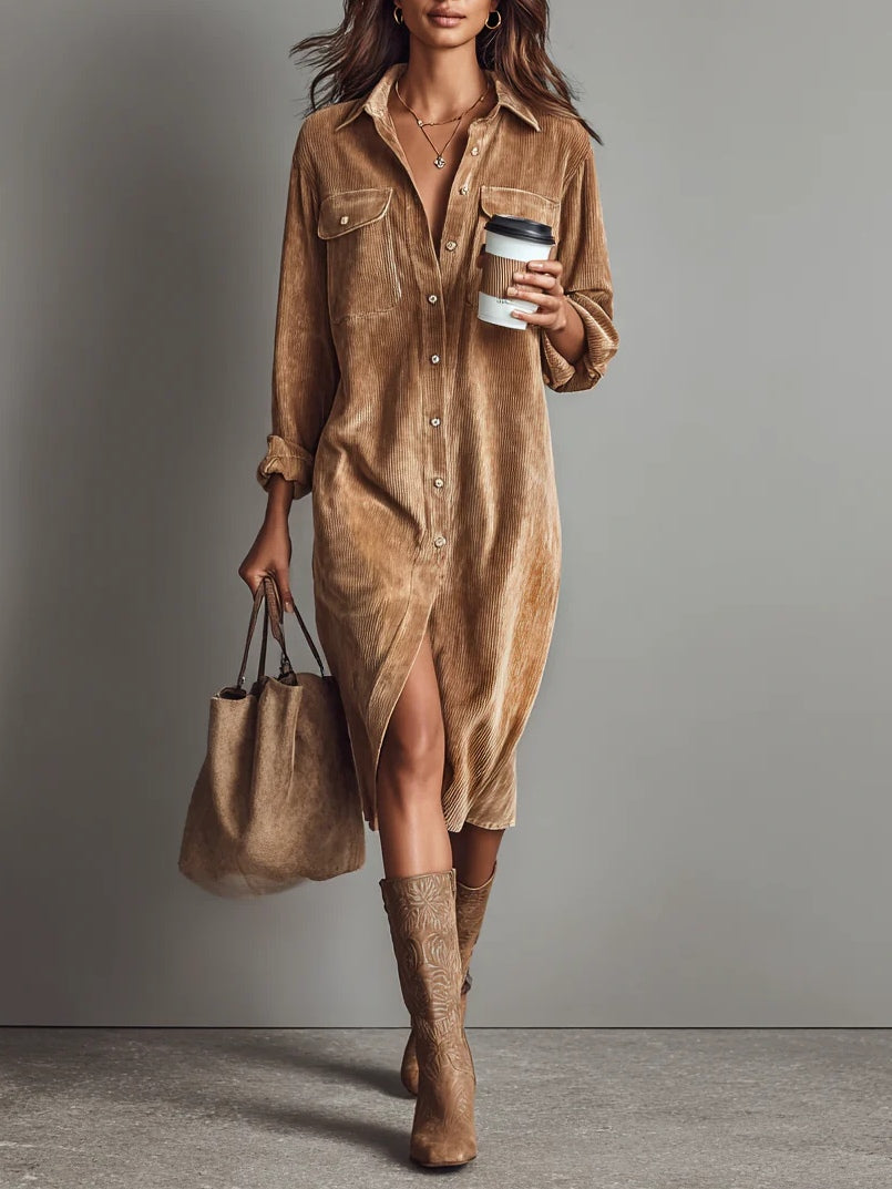 Claire | Midi Corduroy Dress