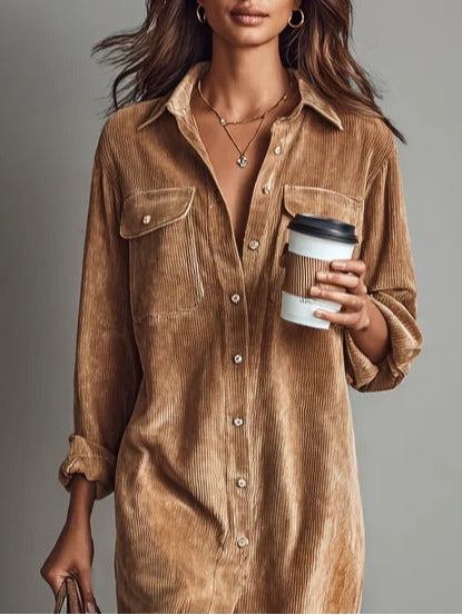 Claire | Midi Corduroy Dress