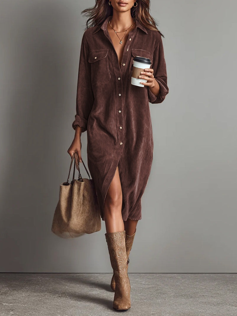 Claire | Midi Corduroy Dress