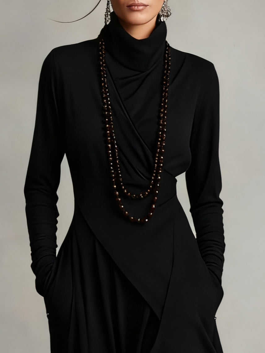 Iris | Asymmetrical Pleated Purple Maxi Dress