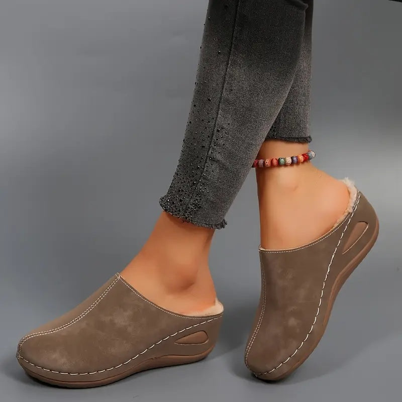 Arnellia Cozy Fleece Slip-On Mules
