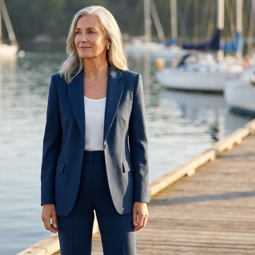 Women’s Two-Piece Tailored Suit with Blazer and Trousers