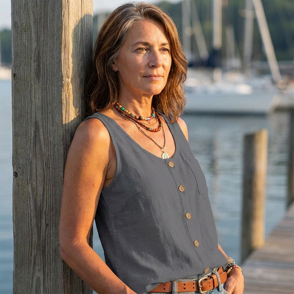 Relaxed Ibiza Style Sleeveless Top