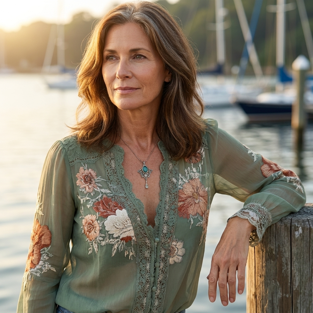 Sienna | Lace Trim Floral Blouse