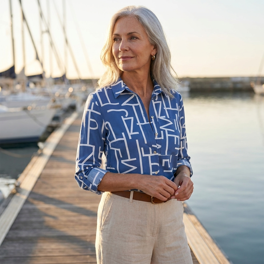 Margot | Printed Button-Up Blouse
