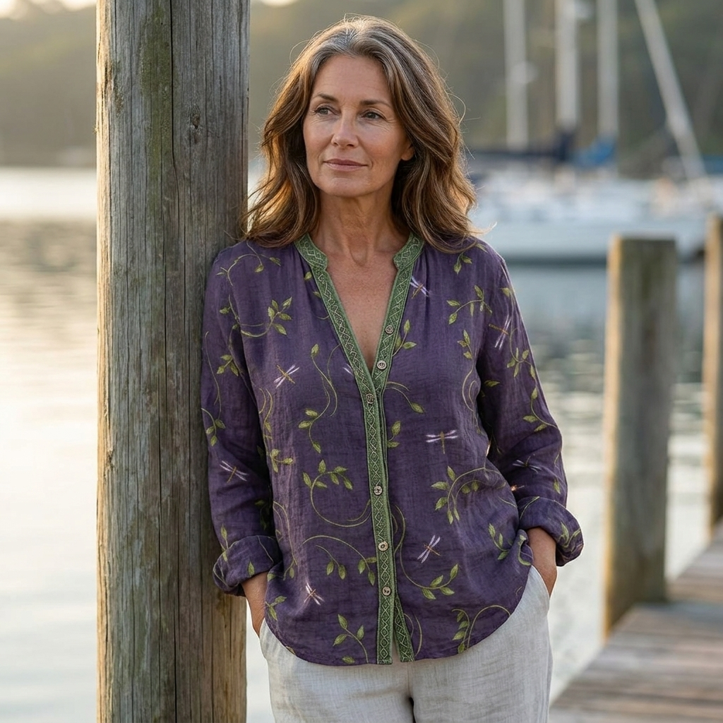 Rosette | V-Neck Relaxed Blouse