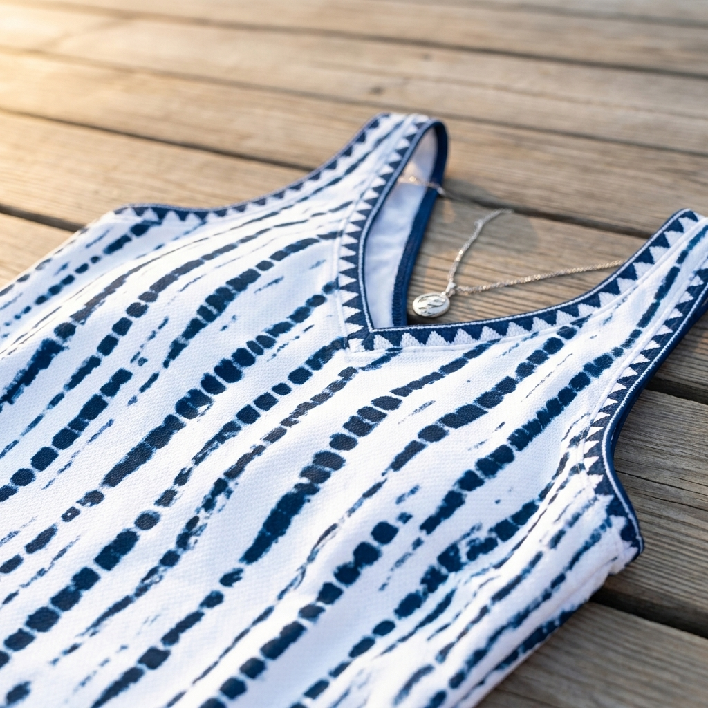Mia | Casual Two Piece Printed V-Neck Swimsuit with Pockets