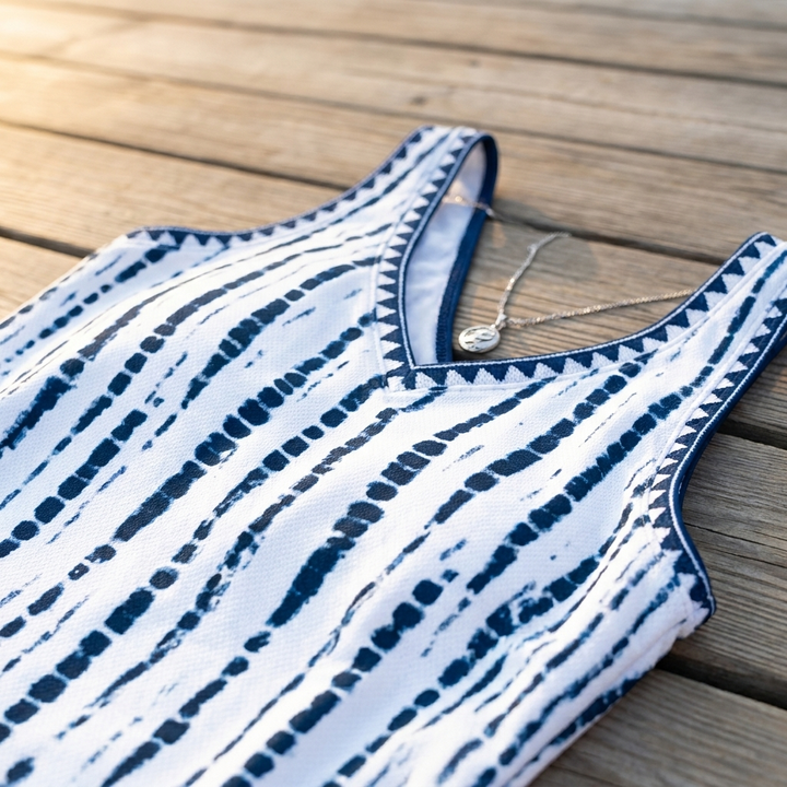 Mia | Casual Two Piece Printed V-Neck Swimsuit with Pockets