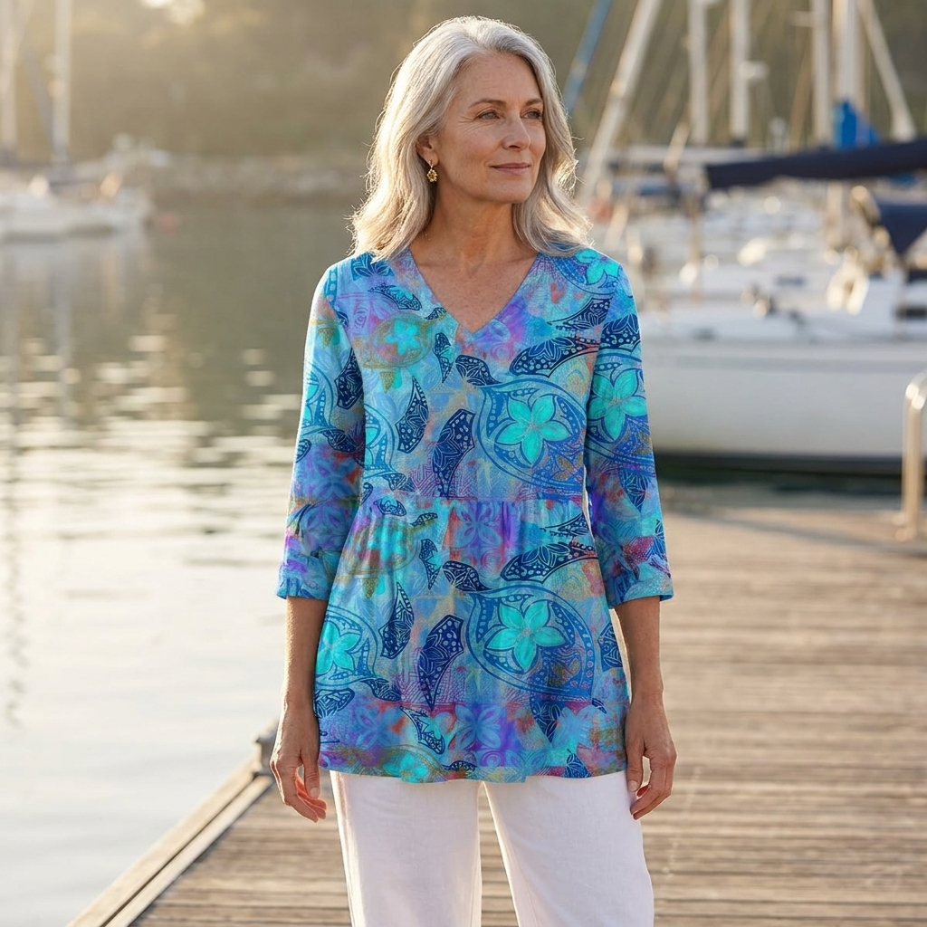 Juliette | Long Blouse with V-Neck