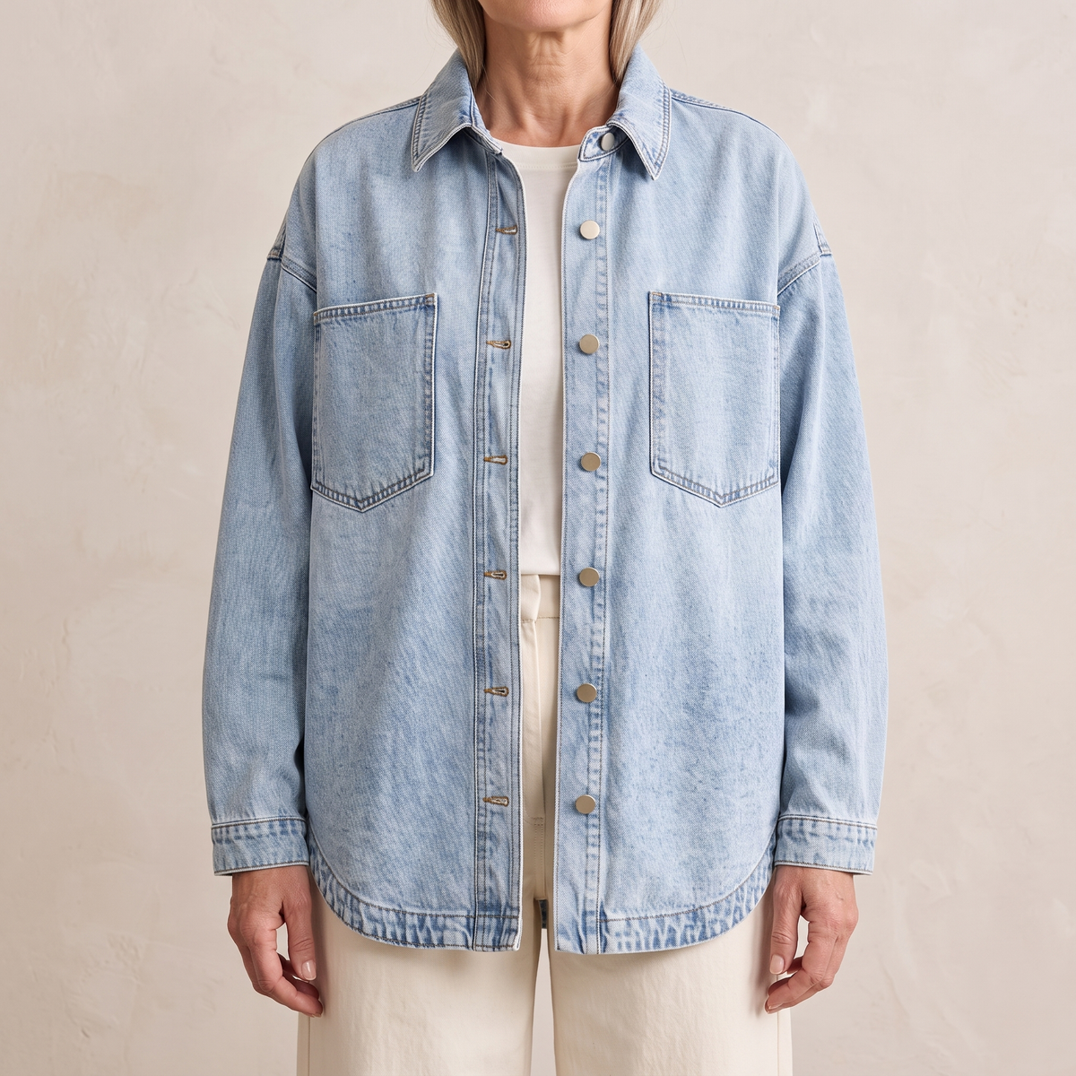 Bess™ — Oversized Washed Denim Jacket