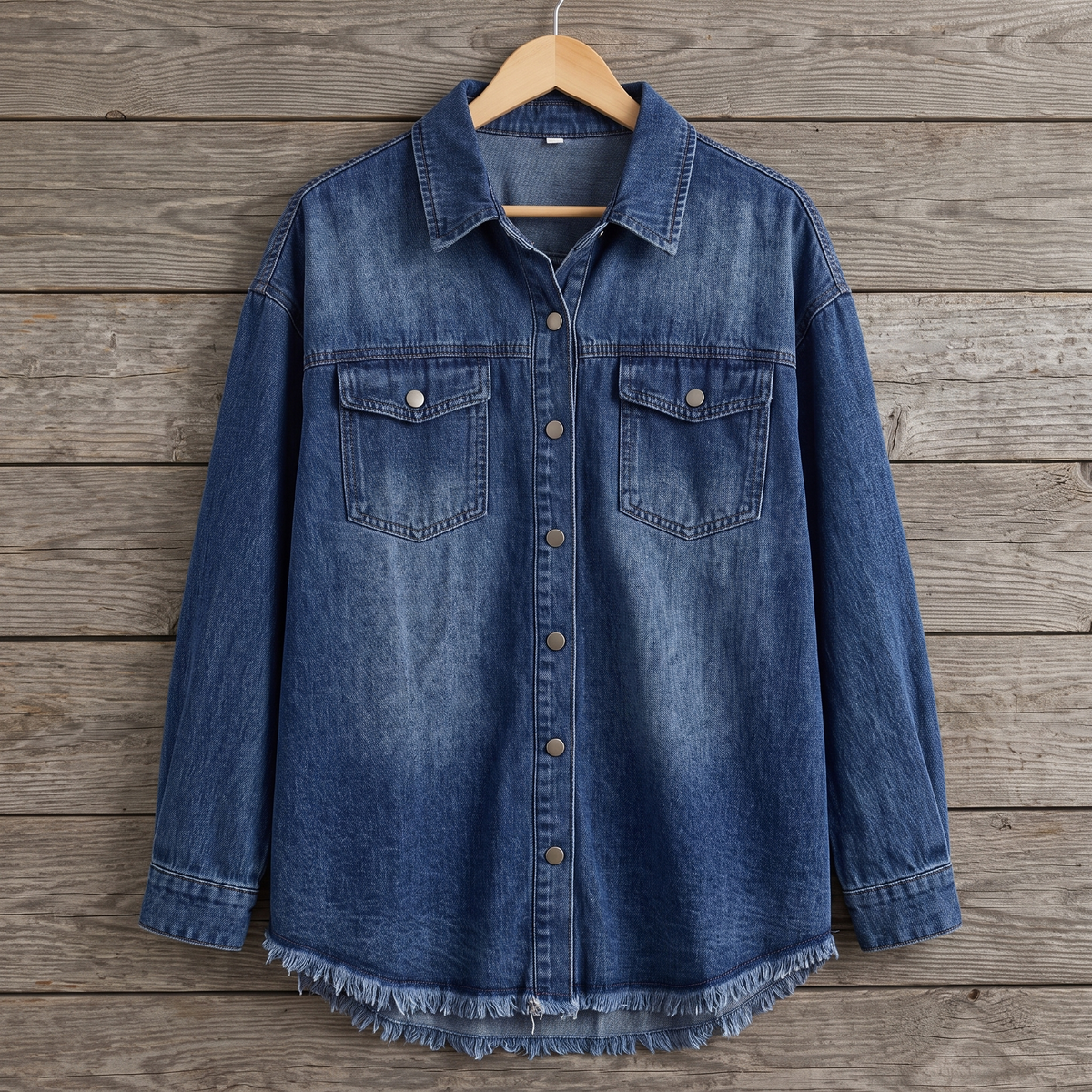 Dottie™ — Raw Hem Denim Jacket