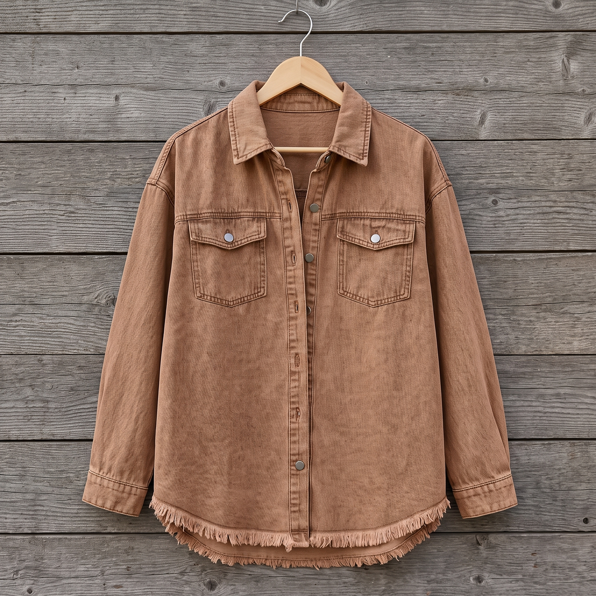 Dottie™ — Raw Hem Denim Jacket