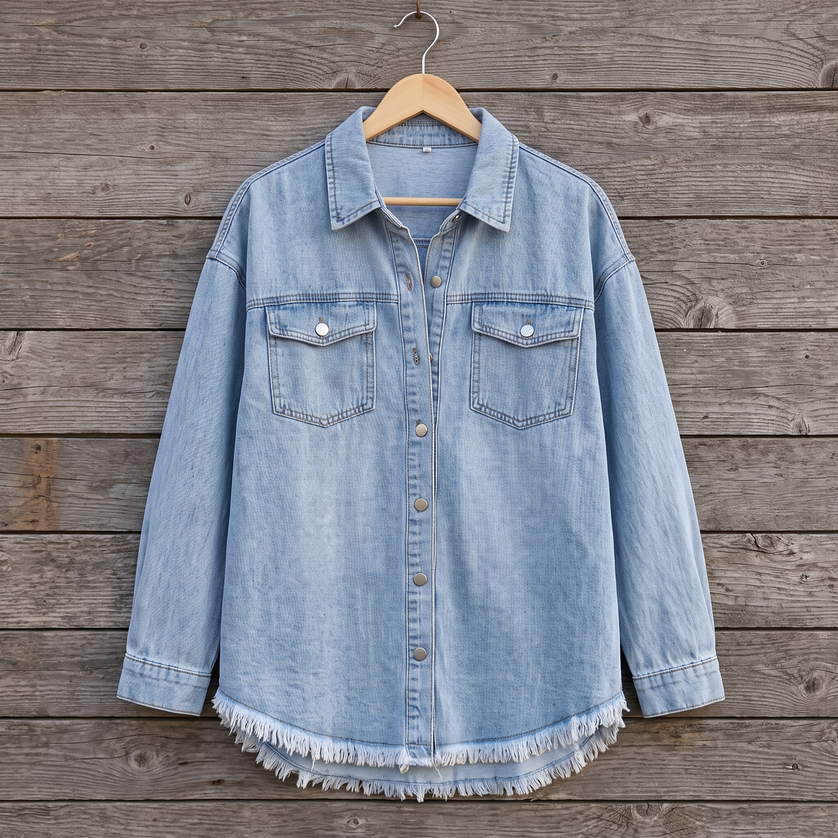 Dottie™ — Raw Hem Denim Jacket