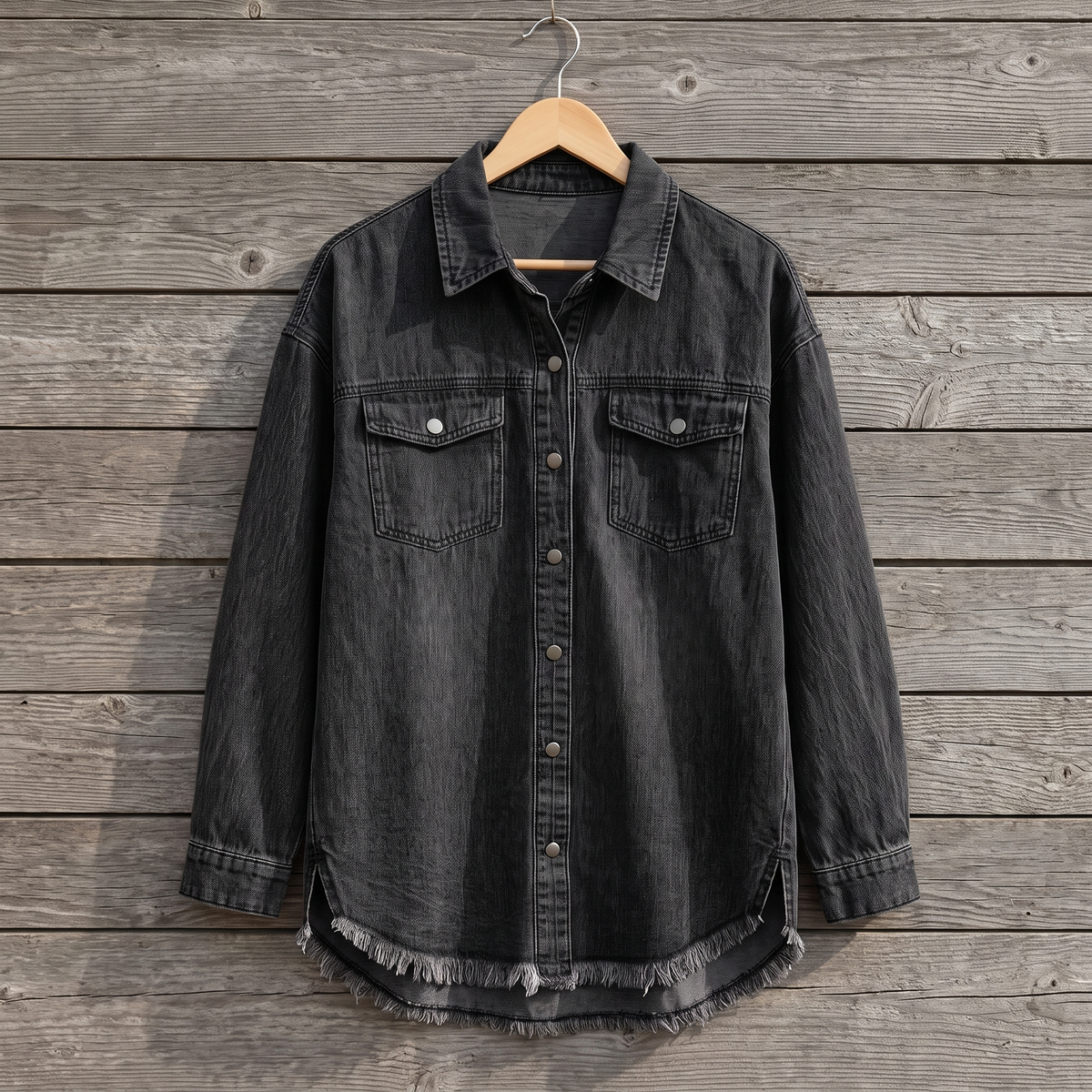 Dottie™ — Raw Hem Denim Jacket