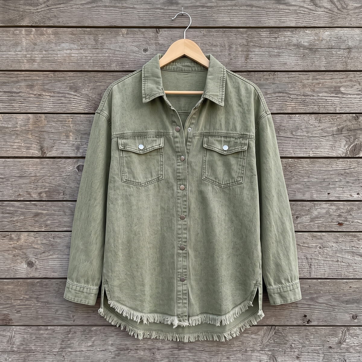 Dottie™ — Raw Hem Denim Jacket