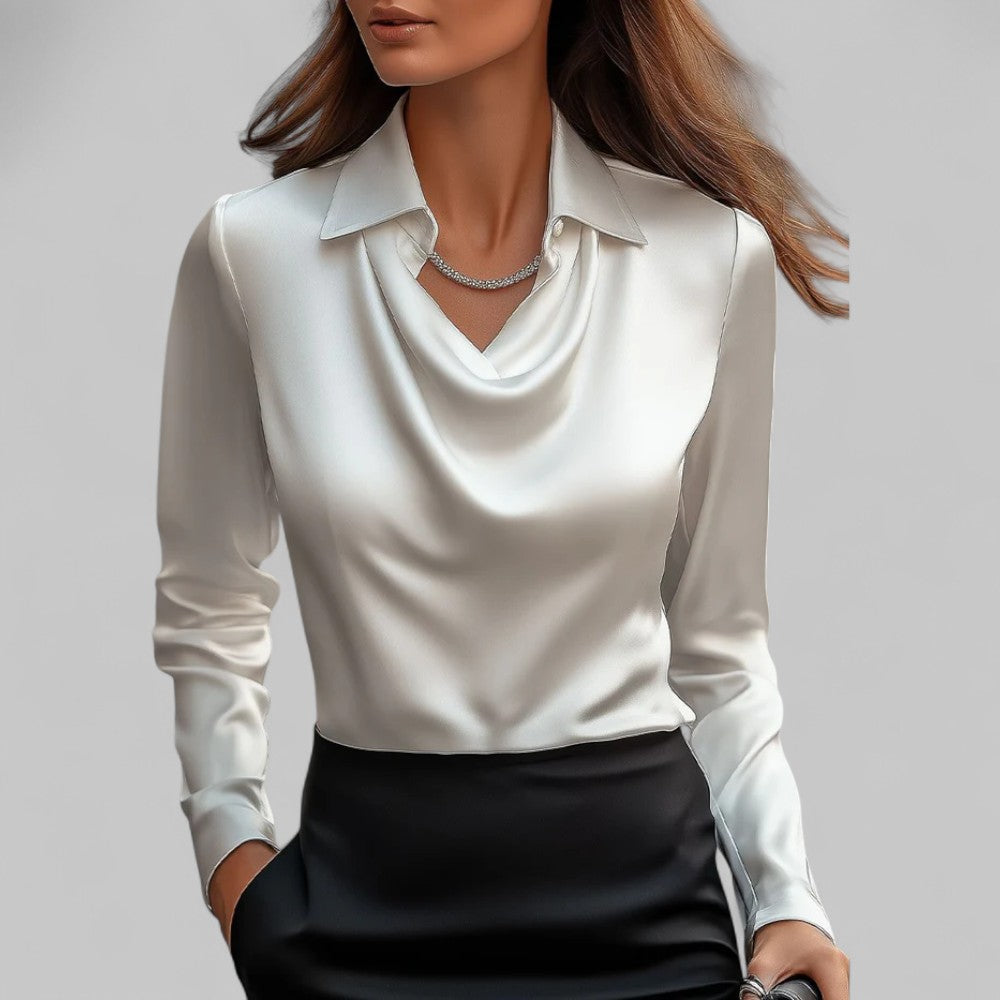 Rose | Draped Satin Blouse
