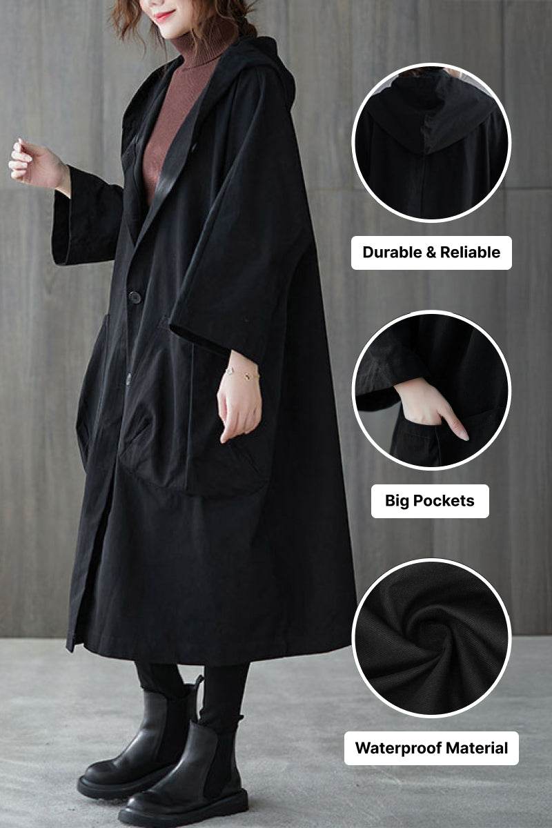 One Size Fits All Oversized Water-Resistant Windbreaker Jacket