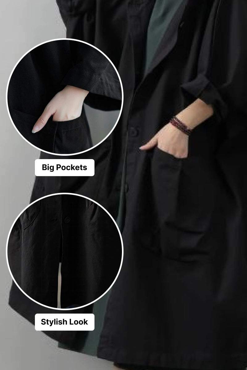 One Size Fits All Oversized Water-Resistant Windbreaker Jacket