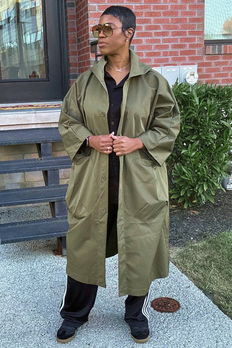One Size Fits All Oversized Water-Resistant Windbreaker Jacket