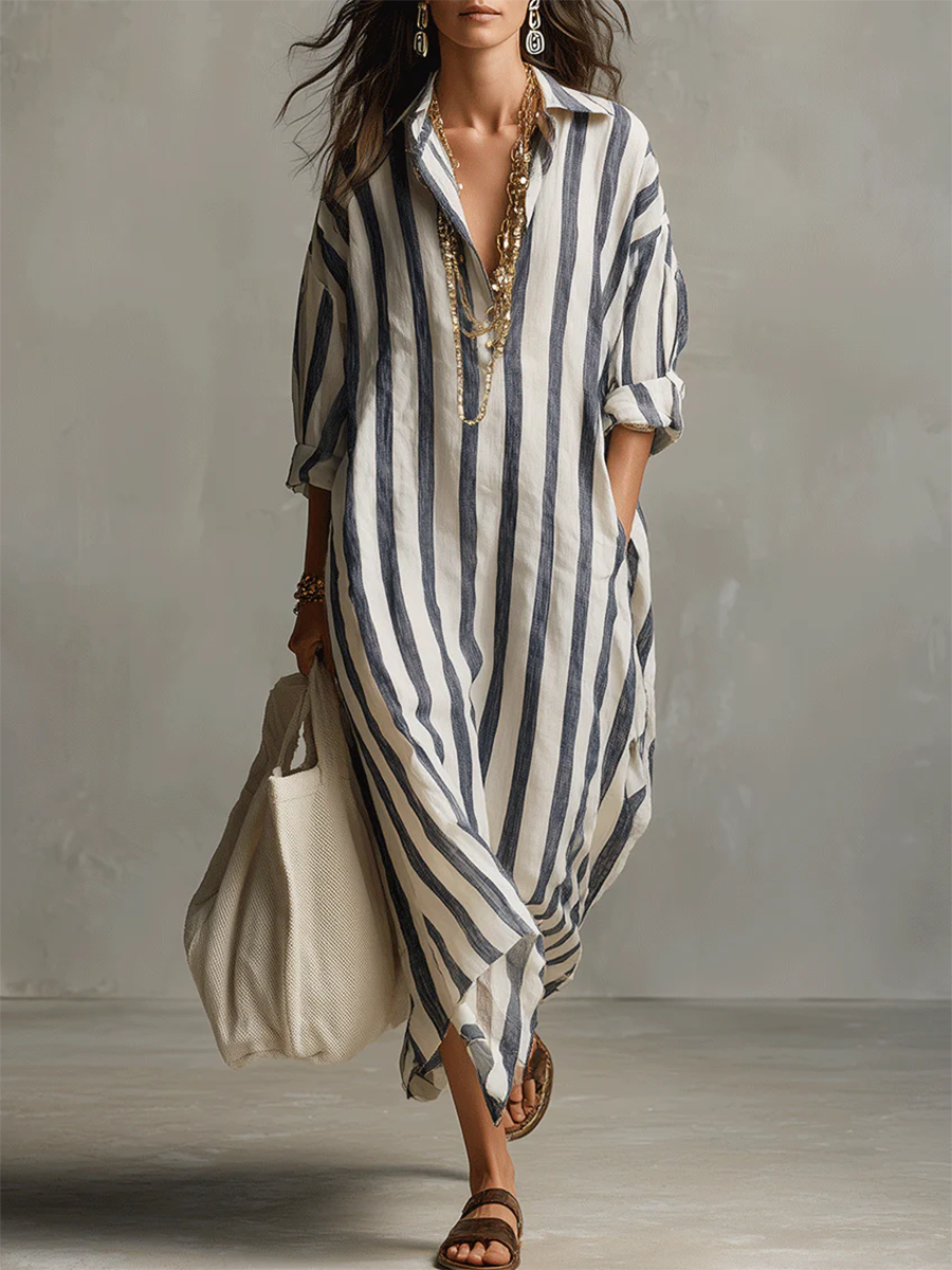Liora | Stripe Oversized Maxi Dress