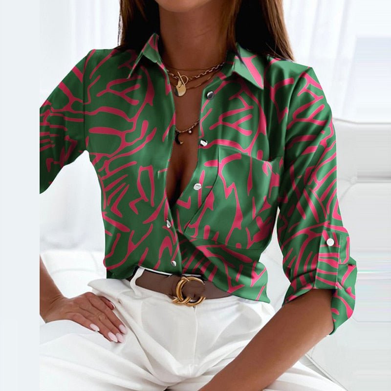 Margot | Printed Button-Up Blouse
