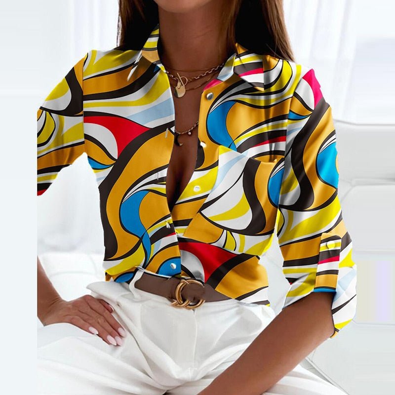 Margot | Printed Button-Up Blouse