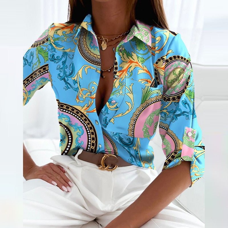 Margot | Printed Button-Up Blouse